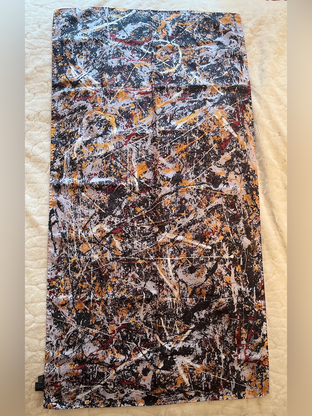 Jackson Pollock "Alchemy" 100% silk scarf Guggenheim Museum in New York